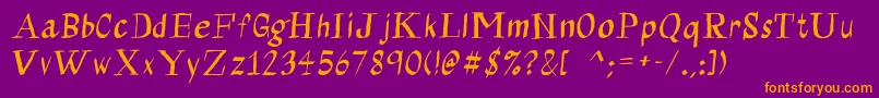 Calligraserif Font – Orange Fonts on Purple Background
