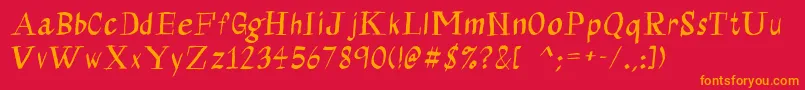 Calligraserif Font – Orange Fonts on Red Background