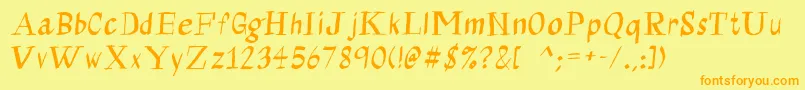 Calligraserif Font – Orange Fonts on Yellow Background