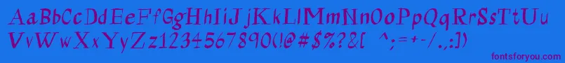 Calligraserif Font – Purple Fonts on Blue Background
