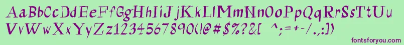 Calligraserif Font – Purple Fonts on Green Background