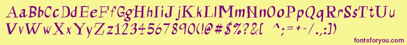 Calligraserif Font – Purple Fonts on Yellow Background