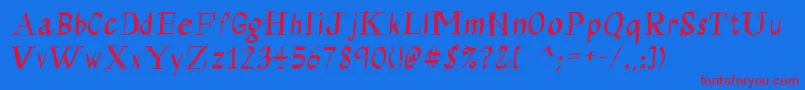 Calligraserif-Schriftart – Rote Schriften auf blauem Hintergrund