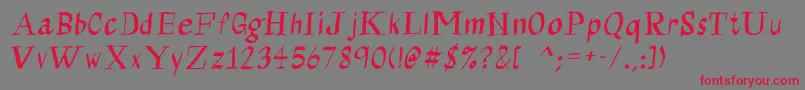 Calligraserif-fontti – punaiset fontit harmaalla taustalla