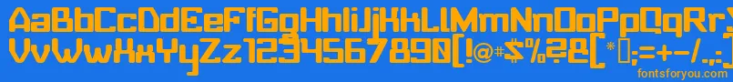 Babyu ffy Font – Orange Fonts on Blue Background