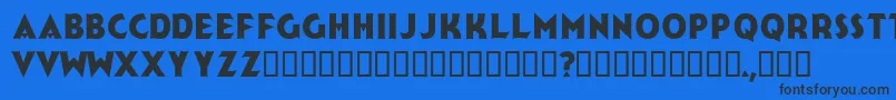 Jerk-Schriftart – Schwarze Schriften auf blauem Hintergrund