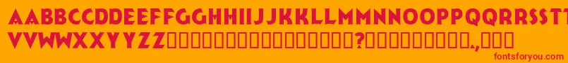 Jerk-Schriftart – Rote Schriften auf orangefarbenem Hintergrund