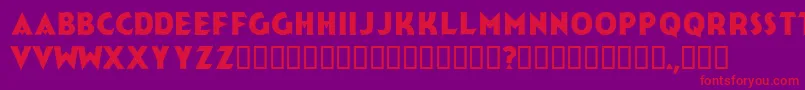 Jerk-Schriftart – Rote Schriften auf violettem Hintergrund