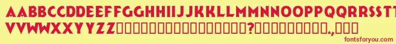 Jerk-Schriftart – Rote Schriften auf gelbem Hintergrund