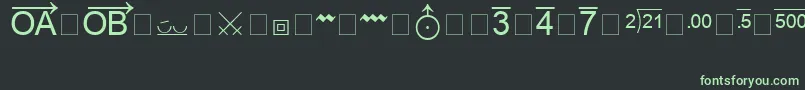 Шрифт MsReferenceSpecialty – зелёные шрифты на чёрном фоне