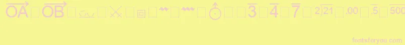 フォントMsReferenceSpecialty – ピンクのフォント、黄色の背景