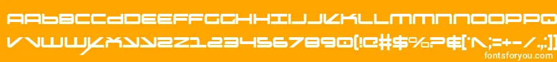 OramacCondensed-Schriftart – Weiße Schriften auf orangefarbenem Hintergrund
