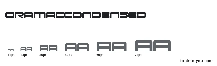 OramacCondensed Font Sizes