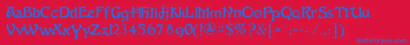 Fantaisieartistique Font – Blue Fonts on Red Background