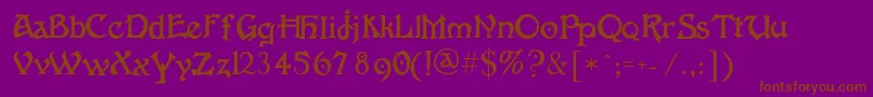 Fantaisieartistique Font – Brown Fonts on Purple Background