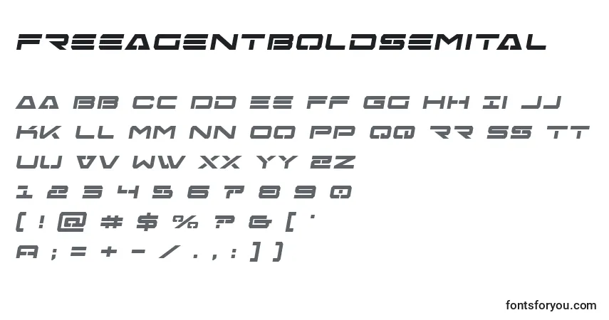 Freeagentboldsemital-fontti – aakkoset, numerot, erikoismerkit