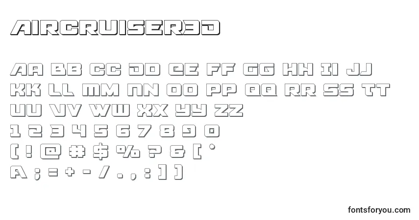 Шрифт Aircruiser3D – алфавит, цифры, специальные символы