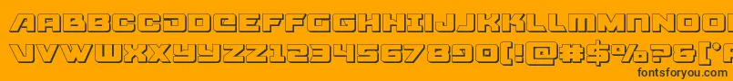 Aircruiser3D-Schriftart – Schwarze Schriften auf orangefarbenem Hintergrund