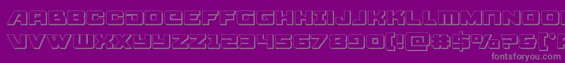 Aircruiser3D-Schriftart – Graue Schriften auf violettem Hintergrund