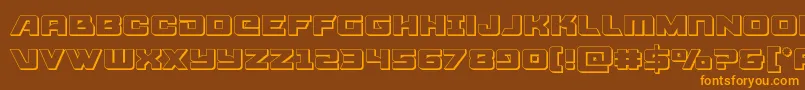 Aircruiser3D-Schriftart – Orangefarbene Schriften auf braunem Hintergrund