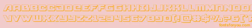 Aircruiser3D-Schriftart – Orangefarbene Schriften auf rosa Hintergrund