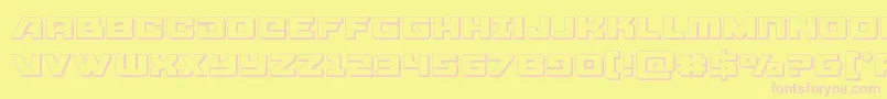 Aircruiser3D-Schriftart – Rosa Schriften auf gelbem Hintergrund