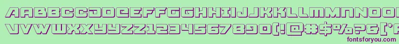 Aircruiser3D Font – Purple Fonts on Green Background