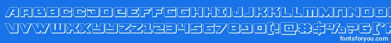 Aircruiser3D-Schriftart – Weiße Schriften auf blauem Hintergrund