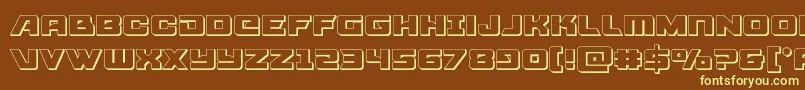 Aircruiser3D Font – Yellow Fonts on Brown Background