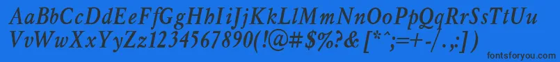 MyslNarrowBoldItalic.001.001 Font – Black Fonts on Blue Background