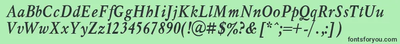 MyslNarrowBoldItalic.001.001 Font – Black Fonts on Green Background