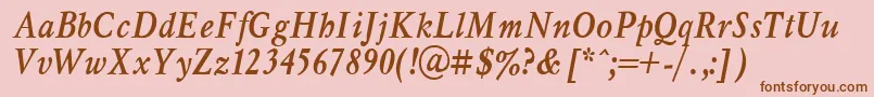 MyslNarrowBoldItalic.001.001 Font – Brown Fonts on Pink Background