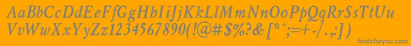 MyslNarrowBoldItalic.001.001 Font – Gray Fonts on Orange Background