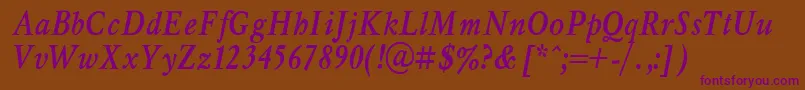 MyslNarrowBoldItalic.001.001 Font – Purple Fonts on Brown Background