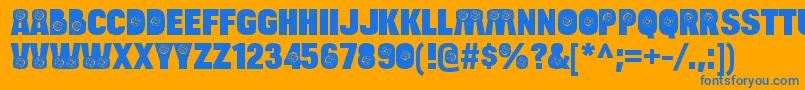 BulltoadcrosshairRegular Font – Blue Fonts on Orange Background