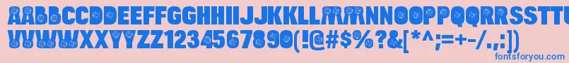 BulltoadcrosshairRegular Font – Blue Fonts on Pink Background