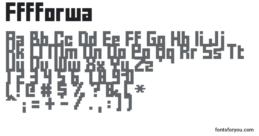 Шрифт Fffforwa – алфавит, цифры, специальные символы