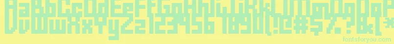 Fffforwa-fontti – vihreät fontit keltaisella taustalla