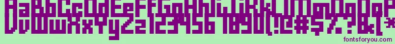 Шрифт Fffforwa – фиолетовые шрифты на зелёном фоне