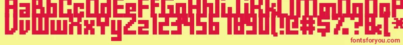 Шрифт Fffforwa – красные шрифты на жёлтом фоне
