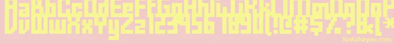 Fffforwa-Schriftart – Gelbe Schriften auf rosa Hintergrund