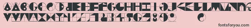 フォントGridriding – ピンクの背景に黒い文字