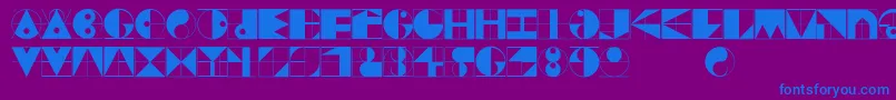 Gridriding-Schriftart – Blaue Schriften auf violettem Hintergrund
