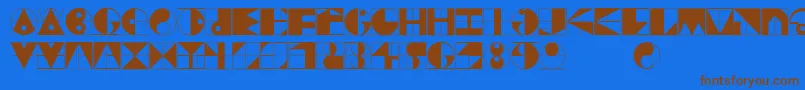 Gridriding Font – Brown Fonts on Blue Background