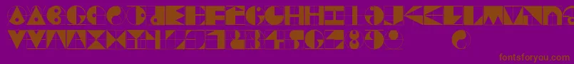フォントGridriding – 紫色の背景に茶色のフォント