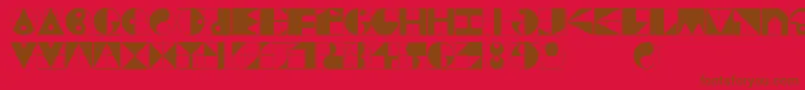 フォントGridriding – 赤い背景に茶色の文字