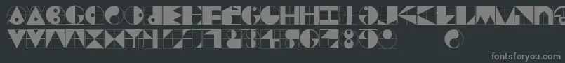 フォントGridriding – 黒い背景に灰色の文字