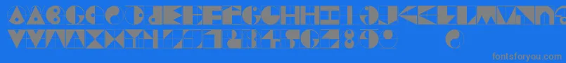 フォントGridriding – 青い背景に灰色の文字