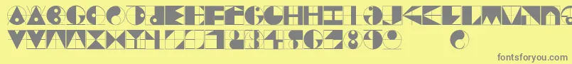 フォントGridriding – 黄色の背景に灰色の文字