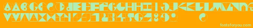 Gridriding Font – Green Fonts on Orange Background